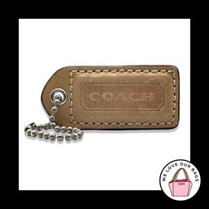 2" Medium Y2K VINTAGE COACH Light Brown Leather Fob Bag Charm Keychain Hang Tag